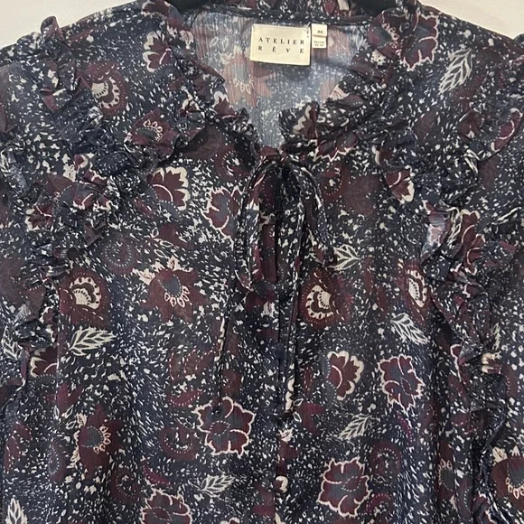 Atelier Rêve Sheer Patterned Blouse - Picture 4 of 4